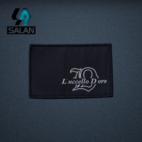 Stock cartoon woven badge or custom beatiful woven patches/badge iron on school custom woven patch SPJ039