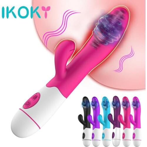 IKOKY Dildo Rabbit Vibrator Dual Vibration Intimate Goods G Spot Massager Sex Toys for Woman Vaginal Clitoris Stimulator