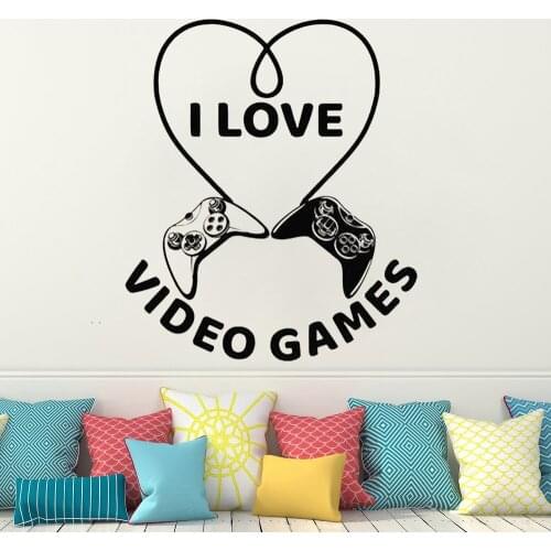 Video Games Vinyl Wall Decal Joysticks Gamer Room Gaming Stickers Mural for kids Bedroom decoration waterproof Decals HY1134