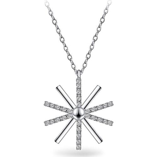 XIYANIKE 925 Sterling Silver Hot Selling Jewelry Sun AAA Cubic Zirconia Women Lady Pendant Necklace Korean Style Wholesale