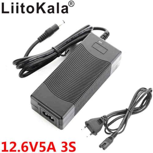 LiitoKala 3S 12.6V 5A Charger Power Supply Adapter 12V lithium Battery pack Li-ion batterites EU/US/AU/UK AC DC plug Converter