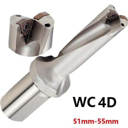 Factory Outlet U Drill 4D WC C40 51mm-55mm Indexable Insert Drill Bit Tool Lathe Metal Drilling Tools for WCMT Carbide Insert