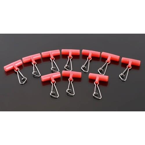 10pcs Fishing Sinker Slip Clips Blue Plastic Head Swivel With Hooked Snap Fishing Weight Slide For Braid Fishing Line