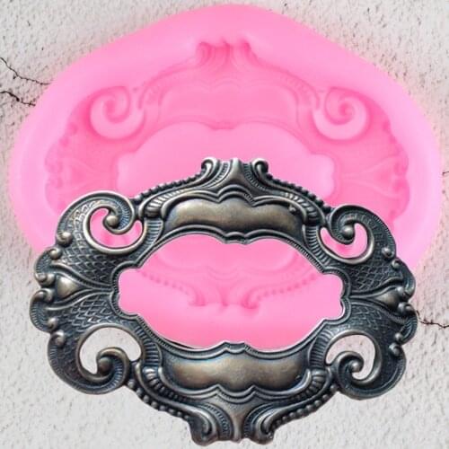 3D Scroll Frame Border Fondant Silicone Mold Relief Candy Chocolate Gumpaste Molds Cake Decorating kitchen Pastry Baking Tools