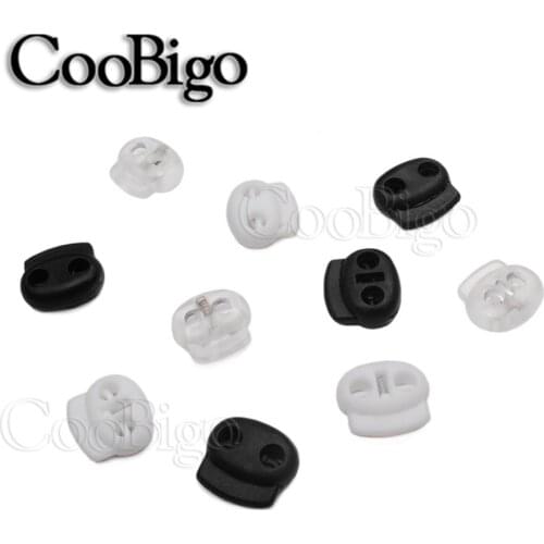 50pcs 4.5mm Hole Plastic Stopper Cord Lock Bean Toggle Clip Apparel Shoelace Sportswear Accessories 3 Color For Pick