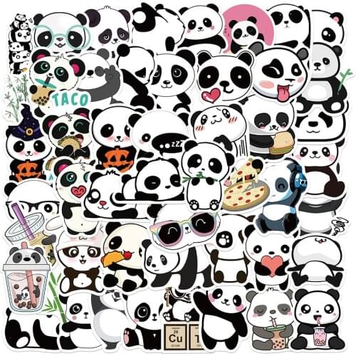 50PCS Fun Casual Life Everyday Panda Stickers Kawaii Cartoon Animal Sticker To DIY Phone Luggage PS4 Bicycle Skateboard Pegatina