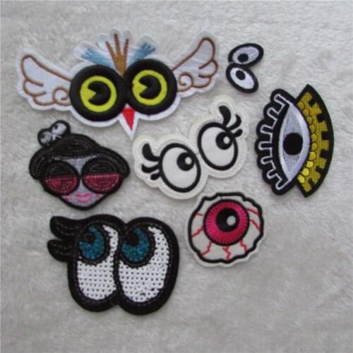 8 kind select eyes patch hot melt adhesive applique embroidery patches stripes DIY clothing accessory 1pcs sell C260-C2011