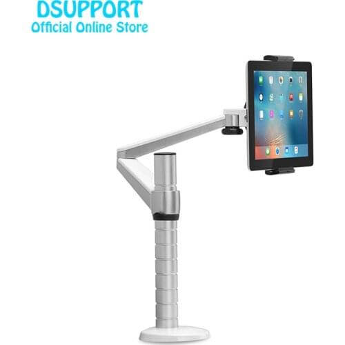 Free Shipping OA-2S Height Adjustable Double Arm 7-13'' Tablet PC holder Desktop Clamping 360 Rotation Tablet PC Stand
