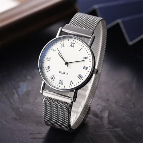 2021 Mens Fashion Ultra Thin Watches Business Stainless Steel Mesh Quartz Wrist Watch Men Clock Birthday Present Zegarek Damski