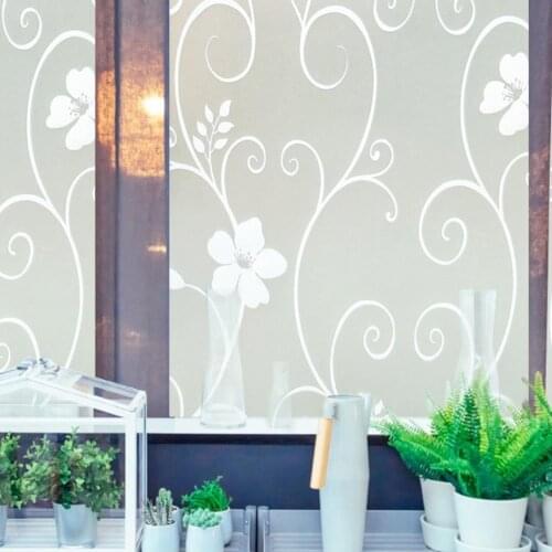 Hot New 45x100cm Frosted Cover Glass Window Door Flower Sticker Film Adhesive