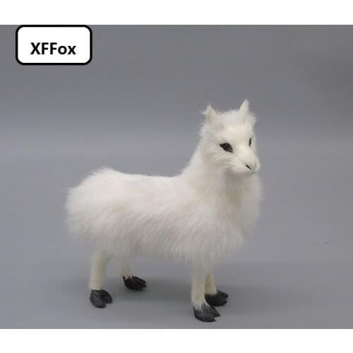 Cute simulation Alpaca model polyethylene&furs real life white sheep doll gift about 16x17cm xf2403