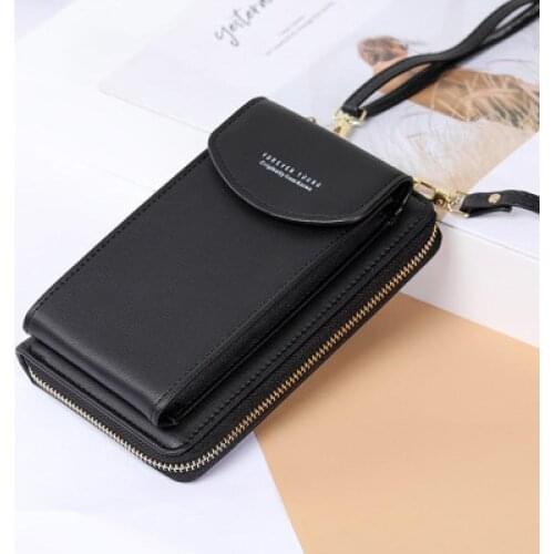 Fashion Women Wallet Multi-function Clutch Bag Messenger Phone Solid Color Casual PU Leather Flip Wallet Shopping Cute Small Bag