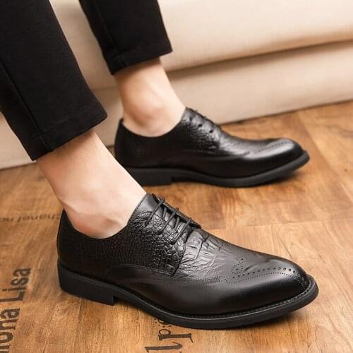 Male oxfords shoes Crocodile Pattern Leisure Office Shoes For Men Brand Business Fashion Shoes Man design Leather Men Shoes