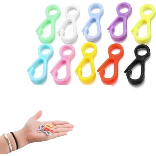 50Pcs/Lot Plastic Colorful Lobster Clasp Hook Clips Connectors Key Chain Hooks for DIY Jewelry Making Accessories Supplies