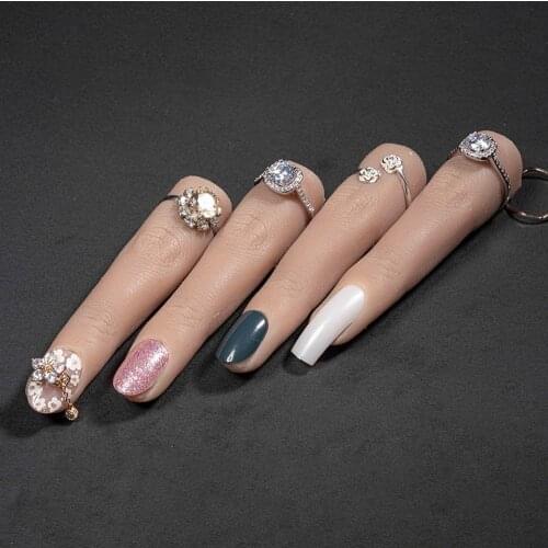 Professional Fake Nail Art Finger Practice Model Manicure Training False Hand Gel Polish Display Tools Plastic Acrylic