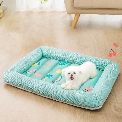 Cool Summer Dog Mat Cat Blanket Cooling Breathable Small Large Dog Bed Washable Cold Silk Sofa Portable Travel Sleep Puppy