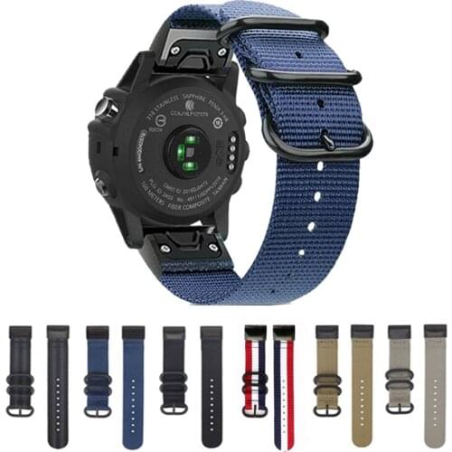 Nylon Strap Watchband For Garmin Fenix 6S 6 6X 5S 5 5X 3 3HR Forerunner 935 945 Bracelet Quick Release Replacement Wristband