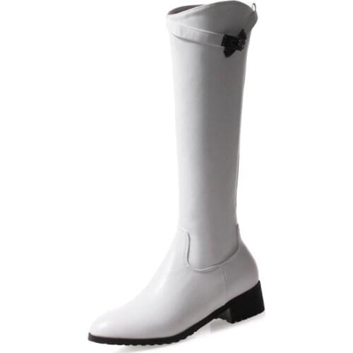 Big Size 9 10 11 12 thigh high boots knee high boots over the knee boots women ladies boots Side zipper with belt buckle