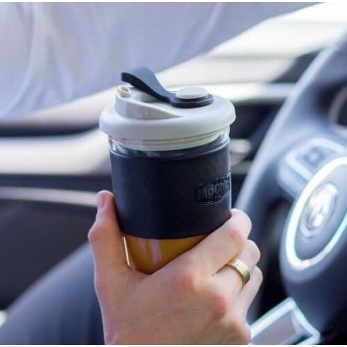 454ML Glass coffee cup with high borosilicate glass cover