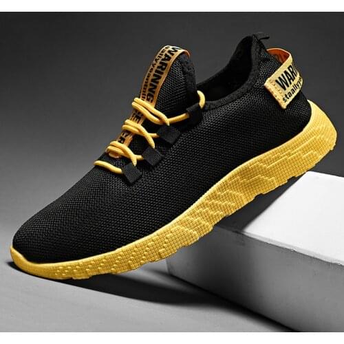 New mens casual shoes light sneaker yellow summer breathable comfortable fashion mesh sports cheap large size student shoes