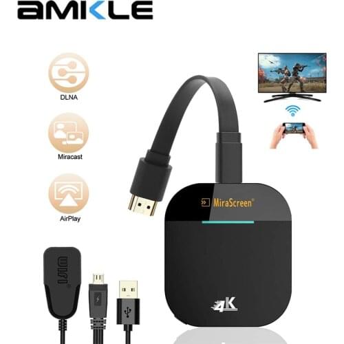 AMKLE Mirascreen G5 2.4G 5G 1080P 4K Wireless HDMI Dongle TV stick Miracast Airplay Receiver Wifi Dongle Mirror Screen Cast