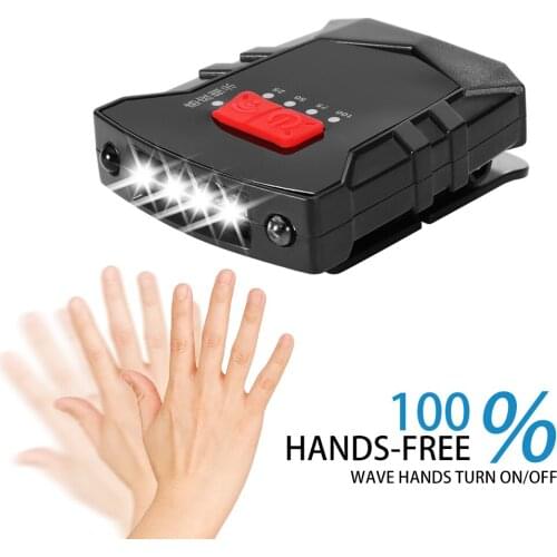 USB Rechargeable Lightweight Sensor Cap Light Mini LED Headlamps Flashlight Waterproof Portable Fishing Camping Lighting