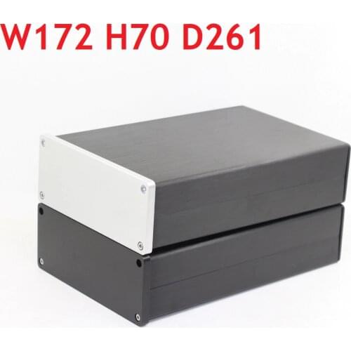 W172 H70 L261 Power Amplifier Supply Chassis Preamp Enclosure DAC Decoder Shell DIY Aluminum Box 1707