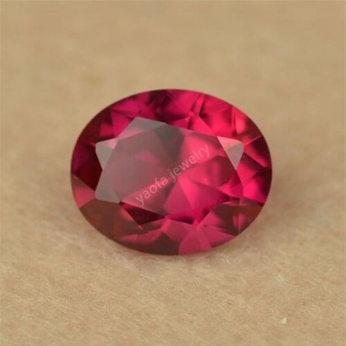 High Quality 5A 2x3~20x30mm 5# Color Red Rubys Corundum Stone Loose Oval Shape Cut Synthetic Corundum Gems For Diy Jewelry