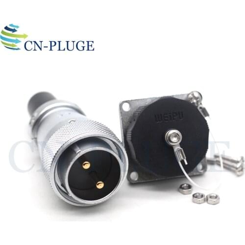 WEIPU WS28 2 Pin 50A Waterproof Connector Square Panel Mount Automotive Connector Industrial Power Connector plug and socket