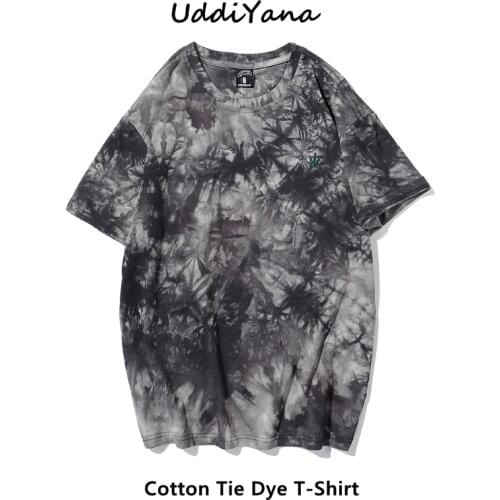 2021 Summer Fashion Tie Dye T-Shirt Womens Vintage Cotton Oversized Tops Mens Sweatshirt Skateboard T-Shirt Embroidery Clothes