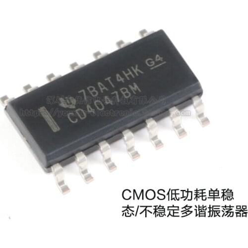 CD4047BM96 SOIC-14 CMOS Low-power Monostable/unstable Multivibrator