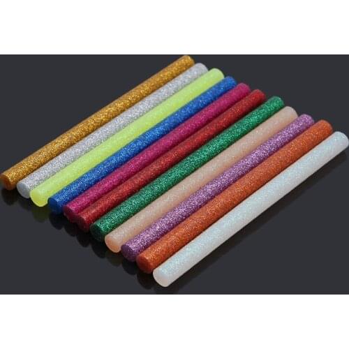 11pcs Hot Melt Glue Stick Mix Color Glitter Viscosity DIY Craft Toy Repair Tools