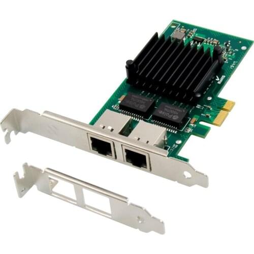 2 RJ45 Port PCIe X1 Dual Gigabit Ethernet Card Chip Intel I350AM2 1000Mbps Server Controller lan Adapter Network Card Pci-e 1X