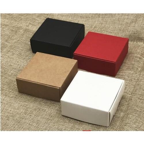 20pcs 6.5*6.5*3cm/7.5*7.5*3cm Small Kraft Paper Gift Packaging Box Candy Gift Package Handmade Soap Paper Cardboard Box