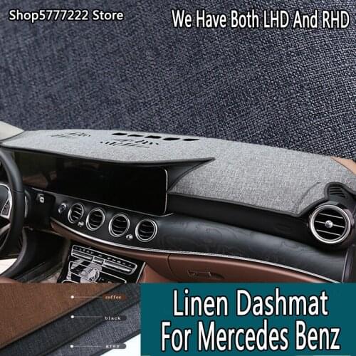 Car styling Linen noslip dashmat dashboard cover For Mercedes-Benz S B200 R350 SLK300 A180 C200 E260 CLA300 GLA CLS CLK VITO