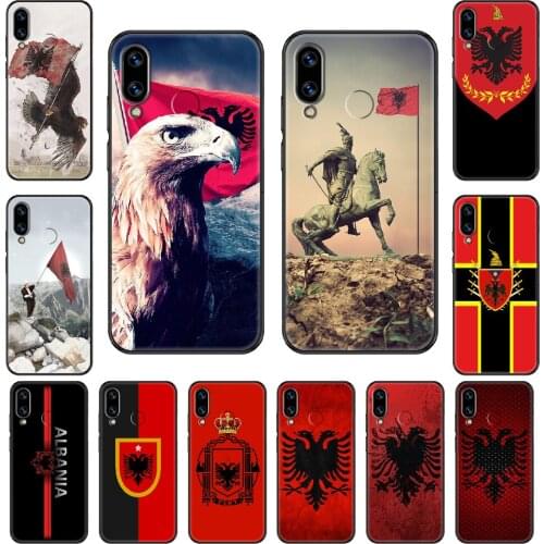 Albania Flag Phone case For Huawei Honor Mate 5 7 8 9 10 20 i A X Lite Pro black trend waterproof fashion hoesjes silicone