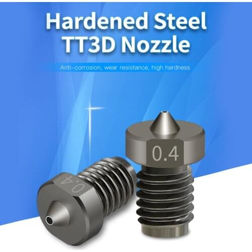 3D Printer Parts Hardened Steel Die Steel Nozzle 1.75mm 0.2/0.3/0.4/0.5/0.6/0.8/1.0mm for Creality 3D Printer 1.75mm Filament