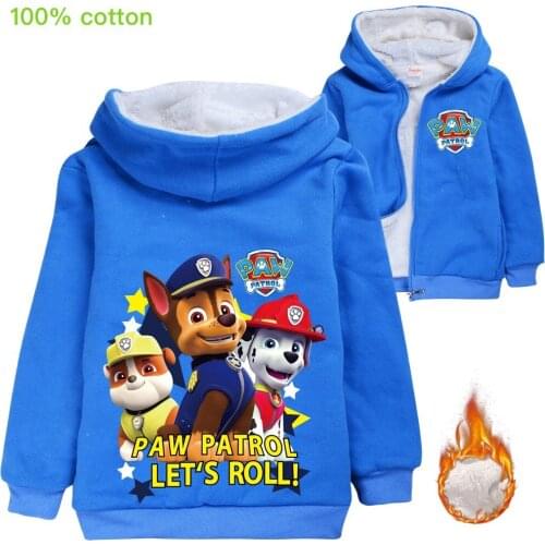 Paw Patrol Fleece Coat Clothes Child Sweatshirt Boys Hoodie Kids Hoodie Sweatshirt Cotton Paw Kid Clothes Pullover Streetshirt