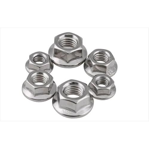 DIN6923 201/304/316 stainless steel flange nuts hexagon nuts anti-slip tooth nuts M3 M4 M5 M6 M8 M10 M12 M16 nut