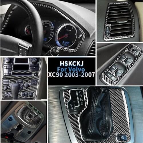 For Volvo XC90 2003-2014 Multiple Color Carbon Fiber Stickers Interiors Central Control Panel Set AC CD Frame Car Accessories