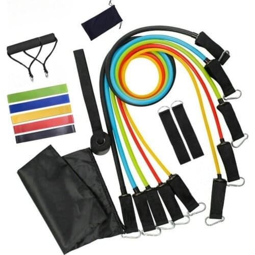 Resistance Bands 11pcs Fitness Kit Equipment Accessories Set Exercise Elastics for Training Bodybuilding Band Home Gym Workout
