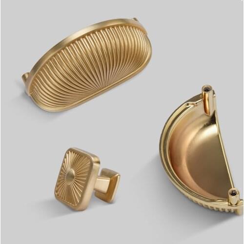 Grace Golden Shell Shape Zinc Alloy Kitchen Cabinet Knobs Chinese Style Handles Ambry of The United States and Europe Type Pulls