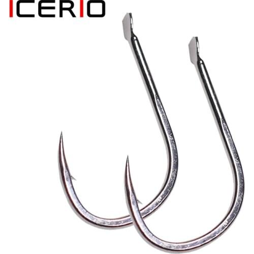 ICERIO 50PCS Fishing Hooks Set Barbed Single Circle Carp Hook Sea Fishinhook Fly Fishing Accessories Tackle Anti Corrosion