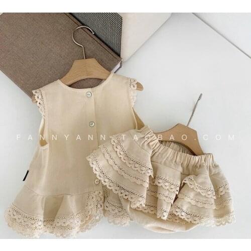 Girl Clothing Sets Baby Clothes Toddler Fashion New Kids Girls Sleeveless Shirt+shorts 2pcs Suit Baby Girl Cute Party Clothes