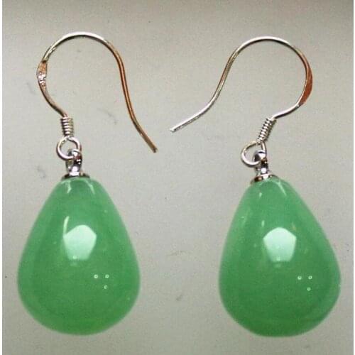 Hot Sell wholesale 12*16mm beautiful light green jades earring