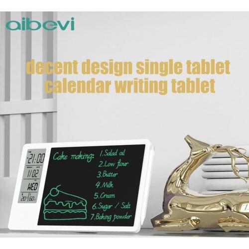Aibevi LCD Writing Tablet 10 Inch Clock Calendar Electronic Digital Graphic Drawing Weather Pad Temperature Humidity Display