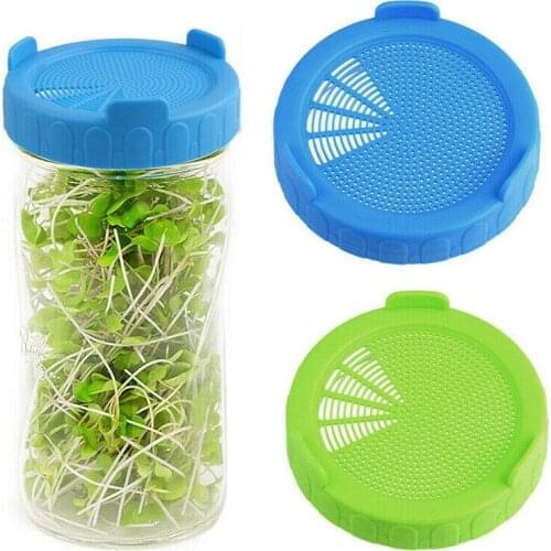 Food Grade PP Plastic Germination Jar Filter Cover Seed Mason Jar Net Germination Cover Wide Mouth 86mm Caliber Support Dropship