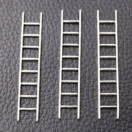 15pcs/ Lot Silver Plated Stair Connector Retro Earrings Necklace Accessories DIY Charms For Jewelry Crafts Making 51*10mm P1004