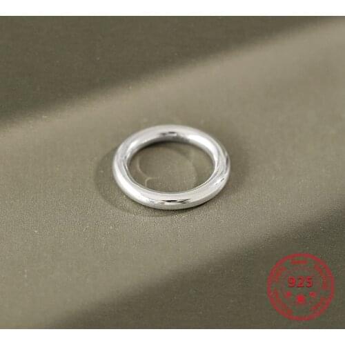 Factory Direct 990 Pure Silver Ring Minimalism Korea INS Trend Style Round Shape Closed-end Tradition Womens Jewelry