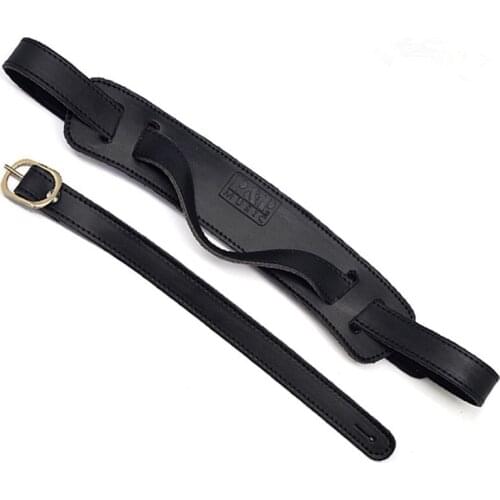 Adjustable Soft PU Leather Thick Strap For Electric Acoustic Guitar Bass Black Guitar Parts Accessories Genuine leather